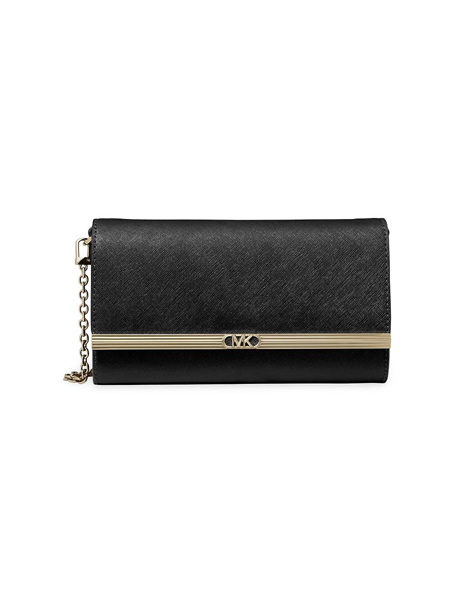 Womens Large Mona Saffiano Leather Clutch Product Image