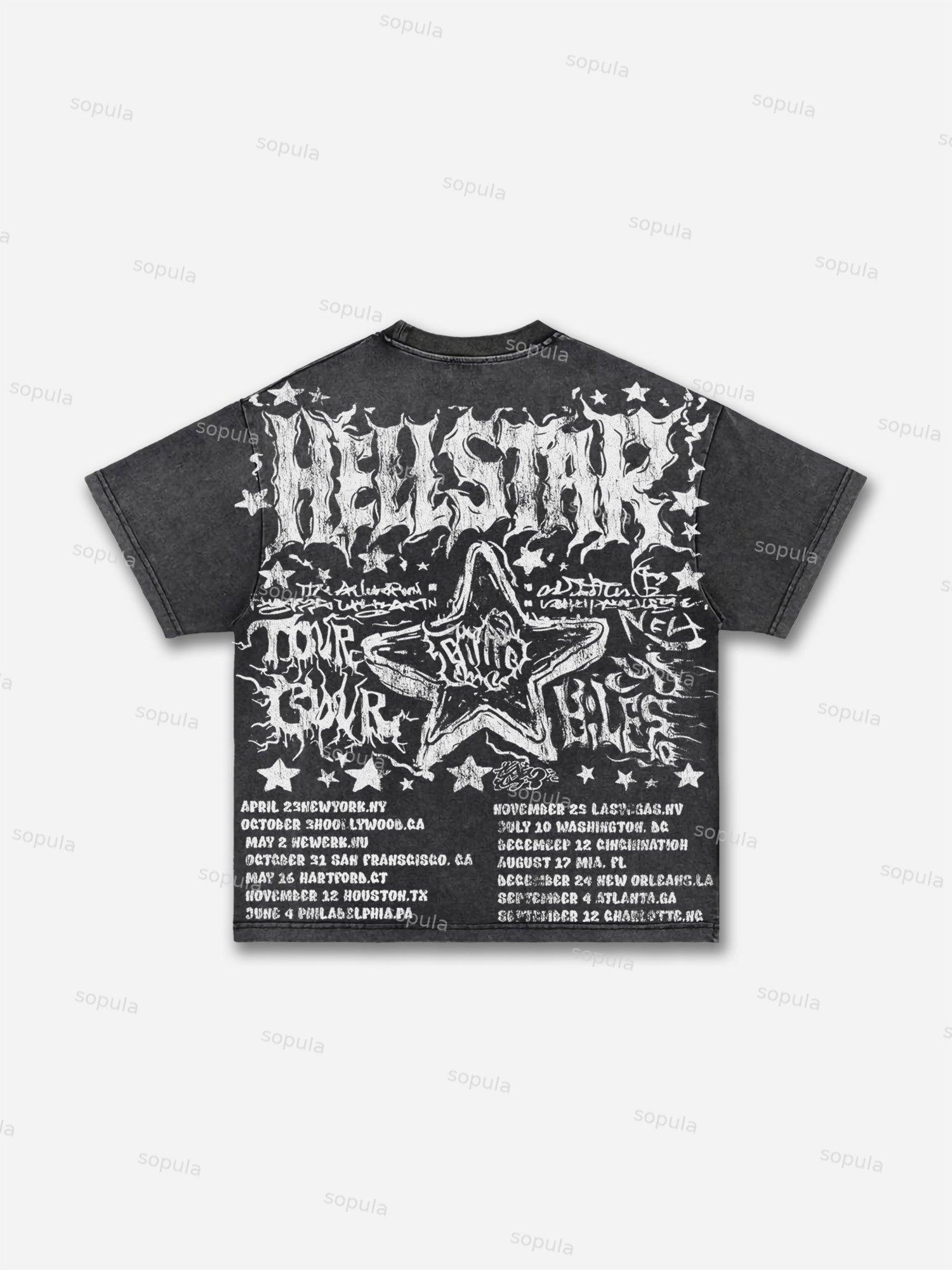 Retro Worldwide Graphic Acid Wash T-shirt Product Image