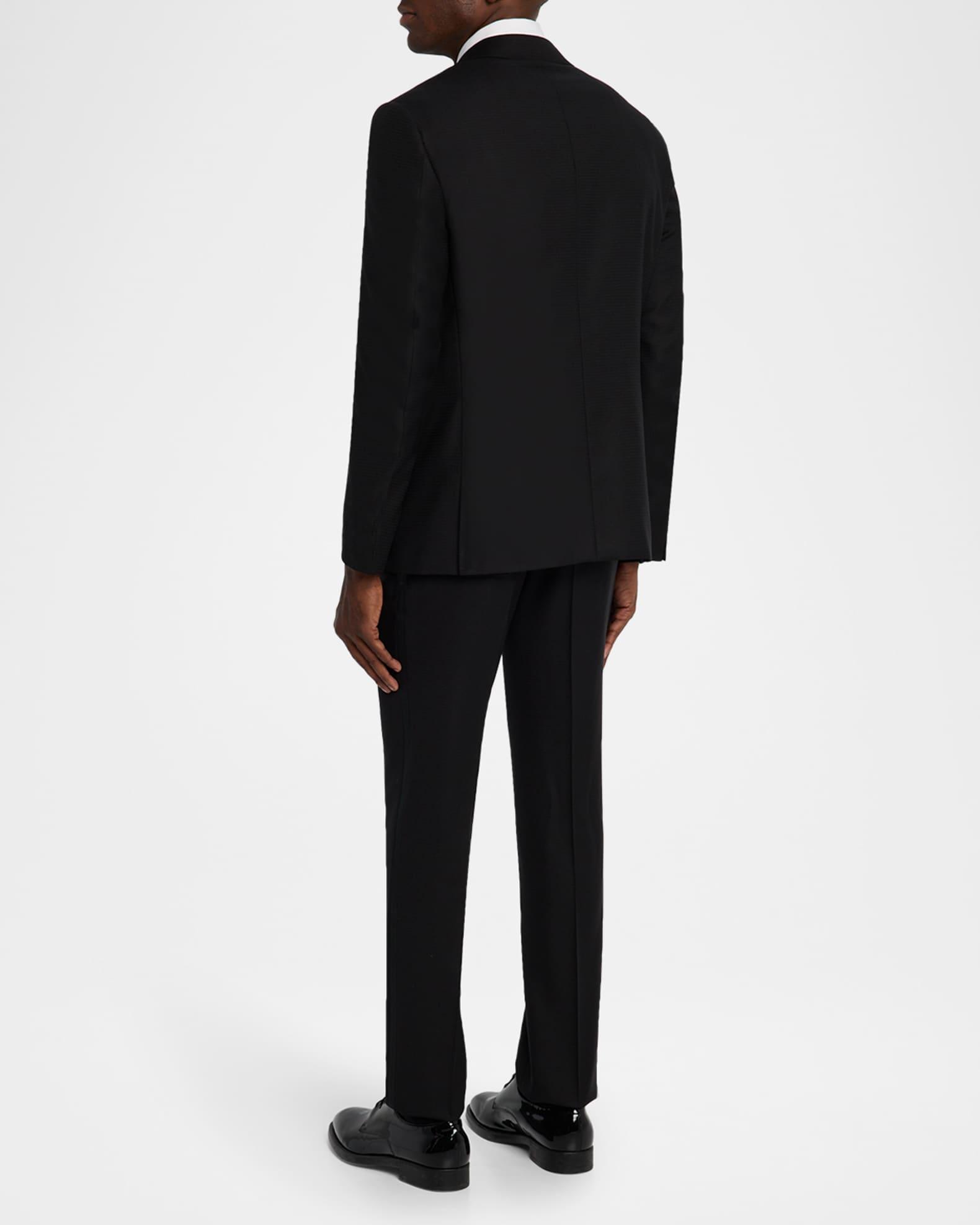 Men's Textured Wool Peak Lapel Suit Product Image