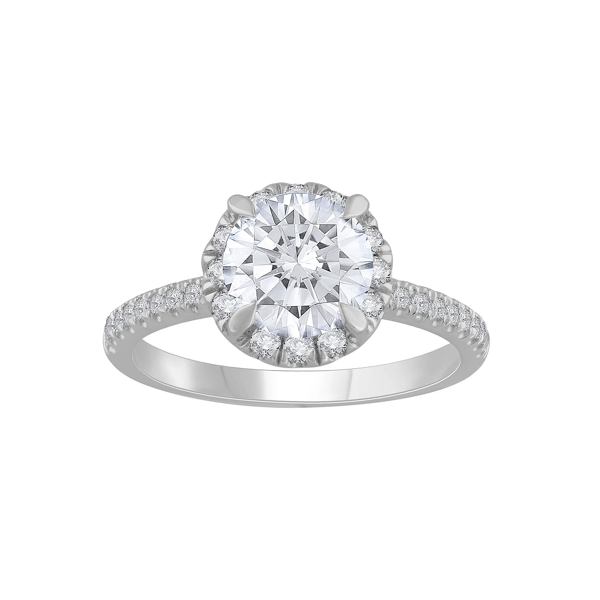 Diamond Medley 14k White Gold 1 1/3 Carat T.W. Lab-Grown Diamond Studded Band Engagement Ring, Women's, Size: 7, 14k Whgold Product Image