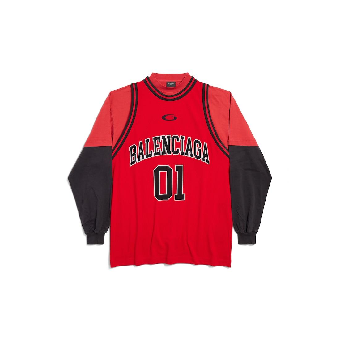 Men's Basketball Series - Layered Long Sleeve T-shirt in Red/black Product Image