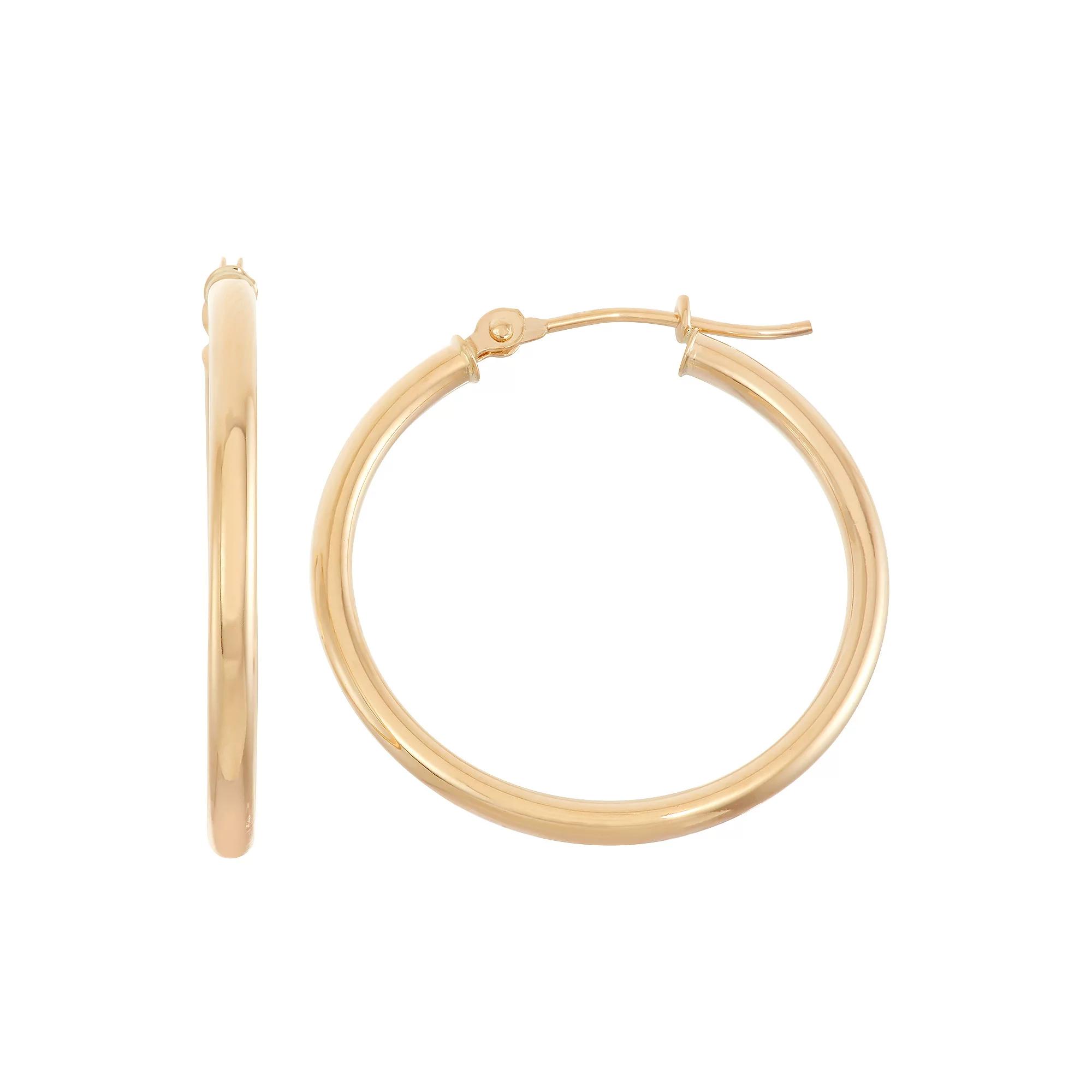 Jordan Blue 10k Gold Hoop Earrings 2 x 20mm, Women's Product Image