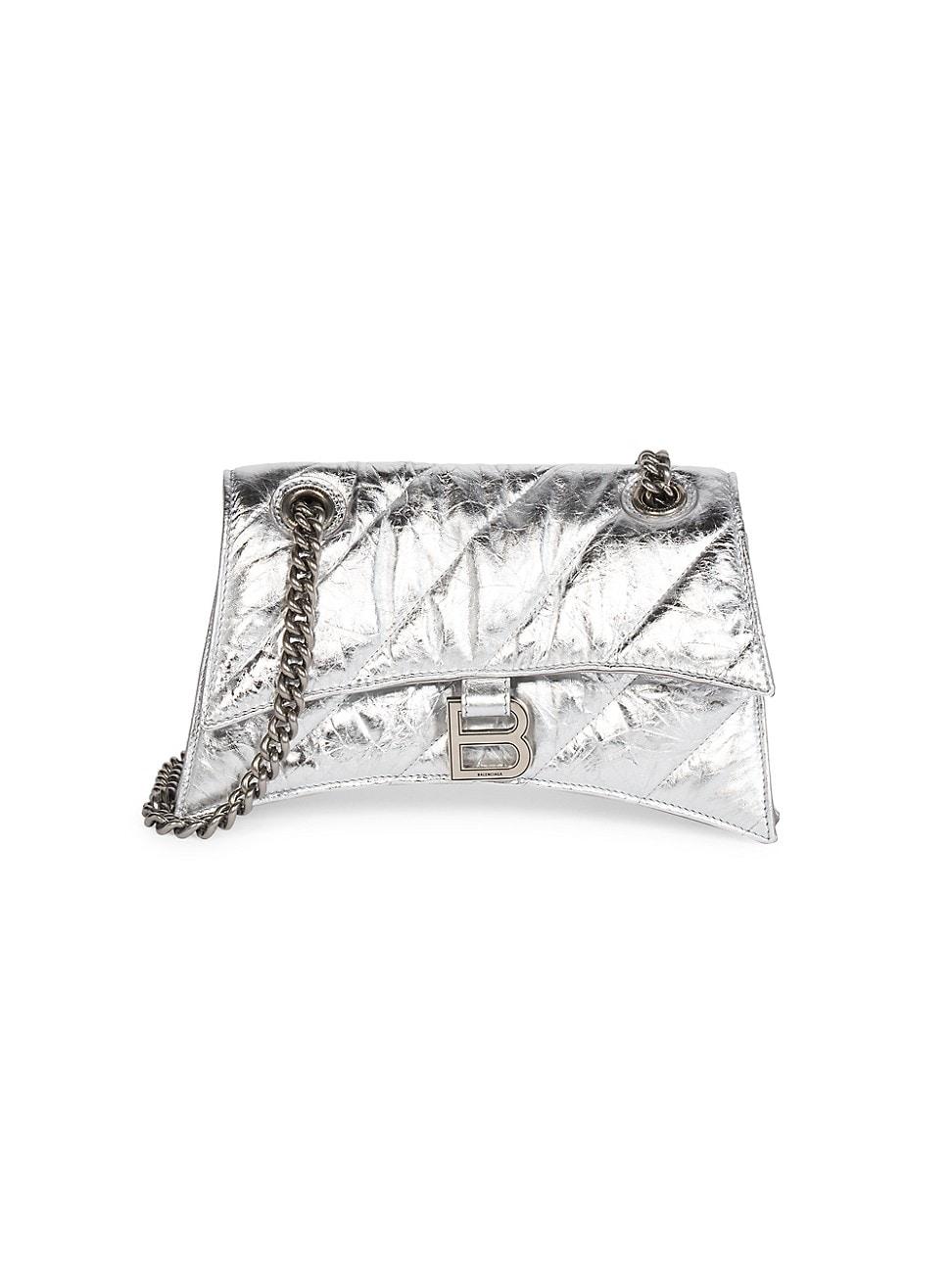 Womens Crush Small Chain Bag Metallized Quilted Product Image