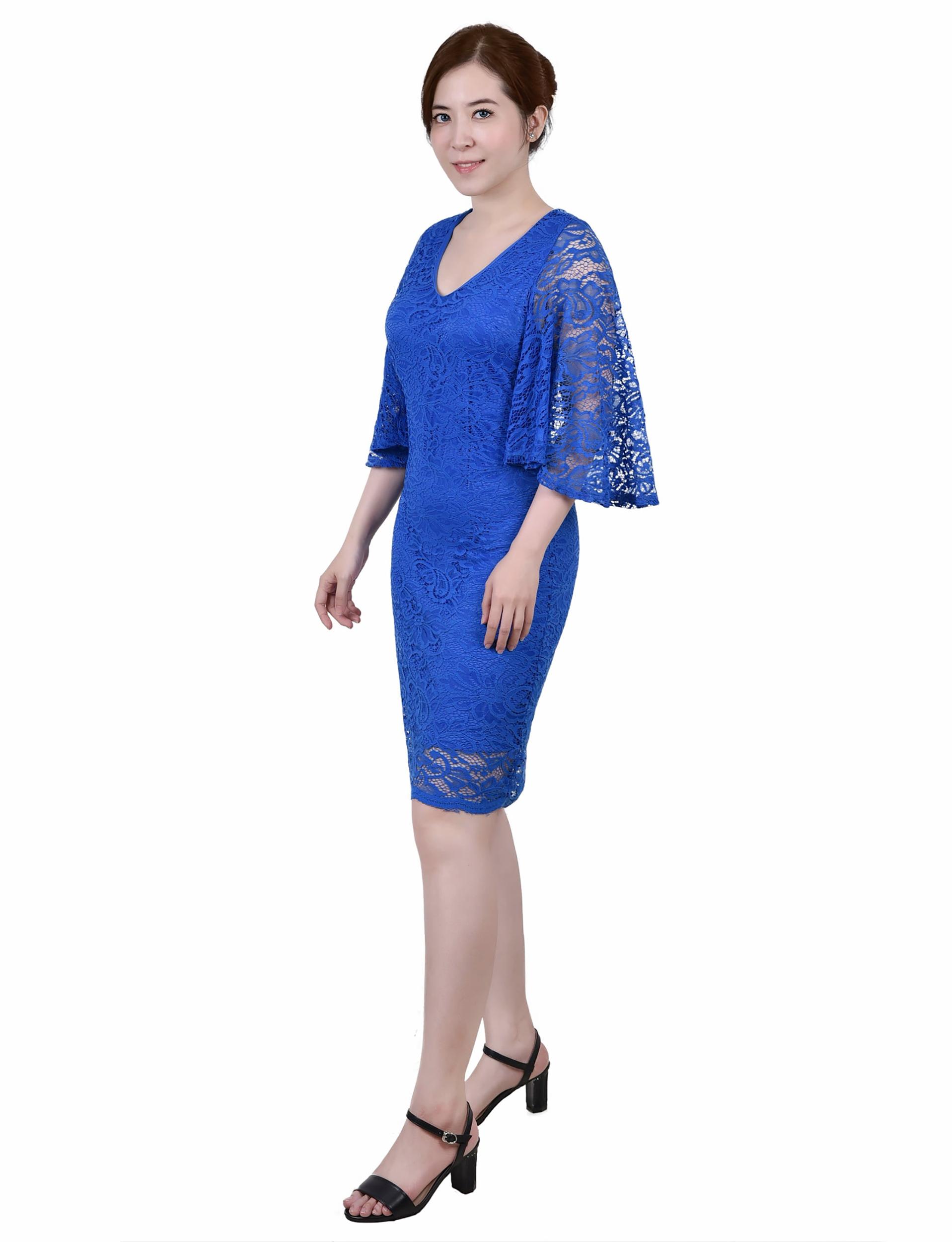 Surf The Web Wide Elbow Sleeve Lace Dress Product Image