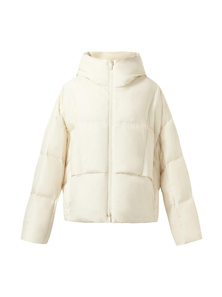 Cropped Hooded Goose Down Jacket Product Image