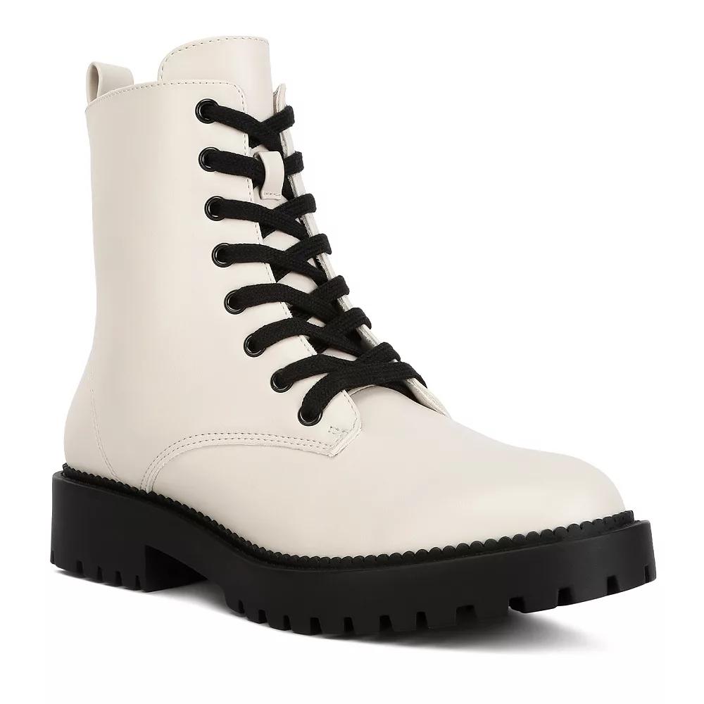 London Rag Forter Women's Faux Leather Lace Up Boots,  Product Image