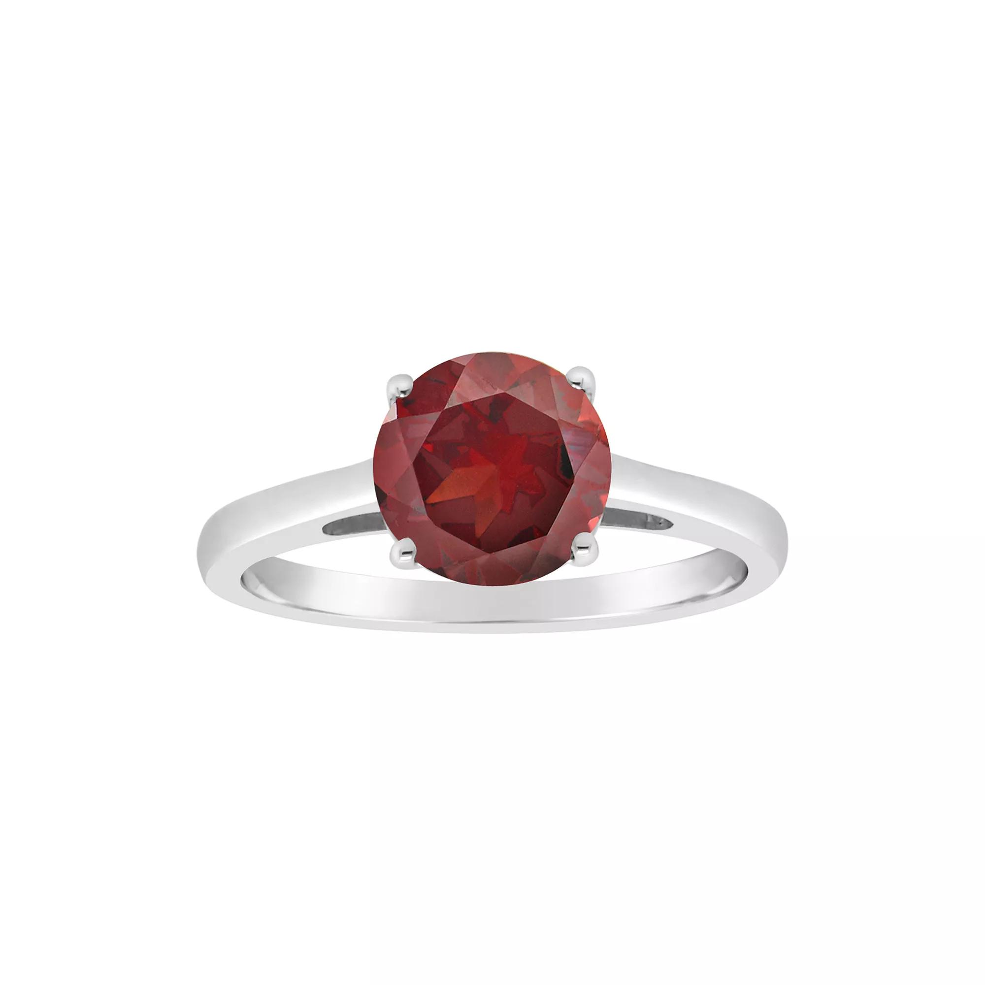 Alyson Layne Sterling Silver Garnet Solitaire Ring, Women's,  Product Image