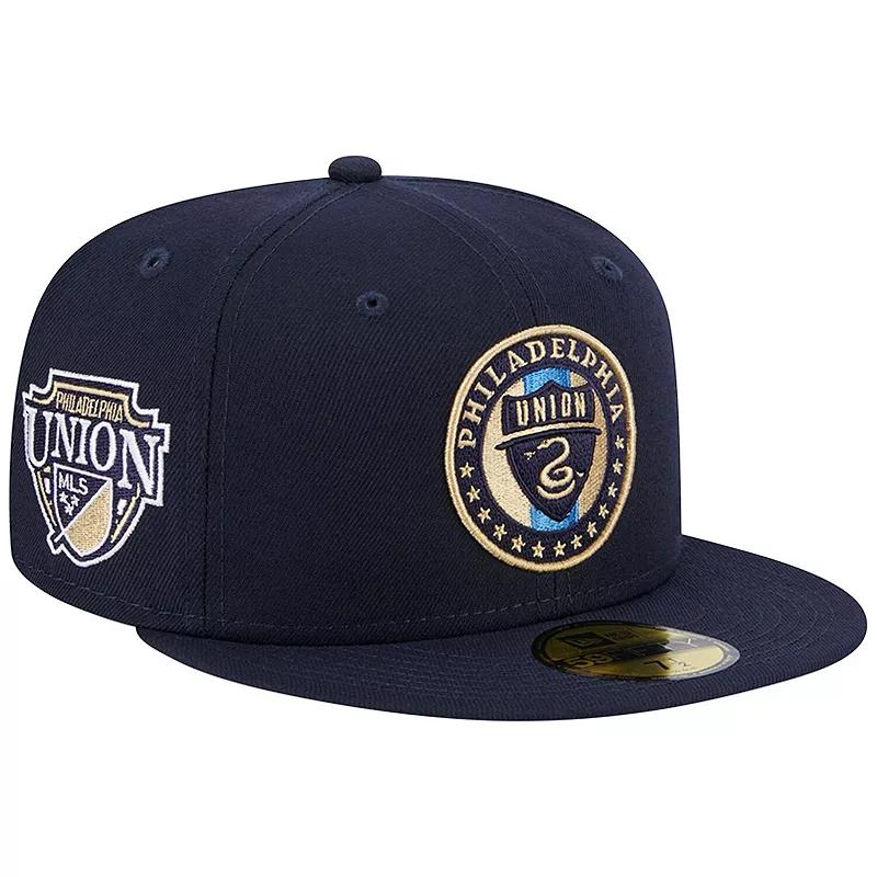 Men's New Era Navy Philadelphia Union Patch 59FIFTY Fitted Hat, Size: 7 1/4, Uni Blue Product Image