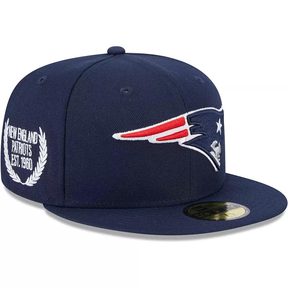 Men's New Era Navy New England Patriots Camo Undervisor 59FIFTY Fitted Hat, Size: 7 3/8, Blue Product Image