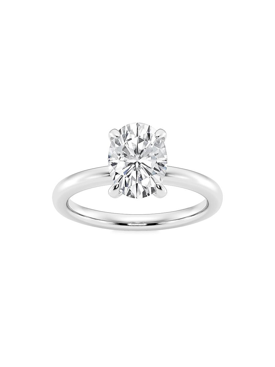 Womens 14K White Gold & Oval Lab-Grown Diamond Solitaire Ring/0.50-5.00 TCW Product Image