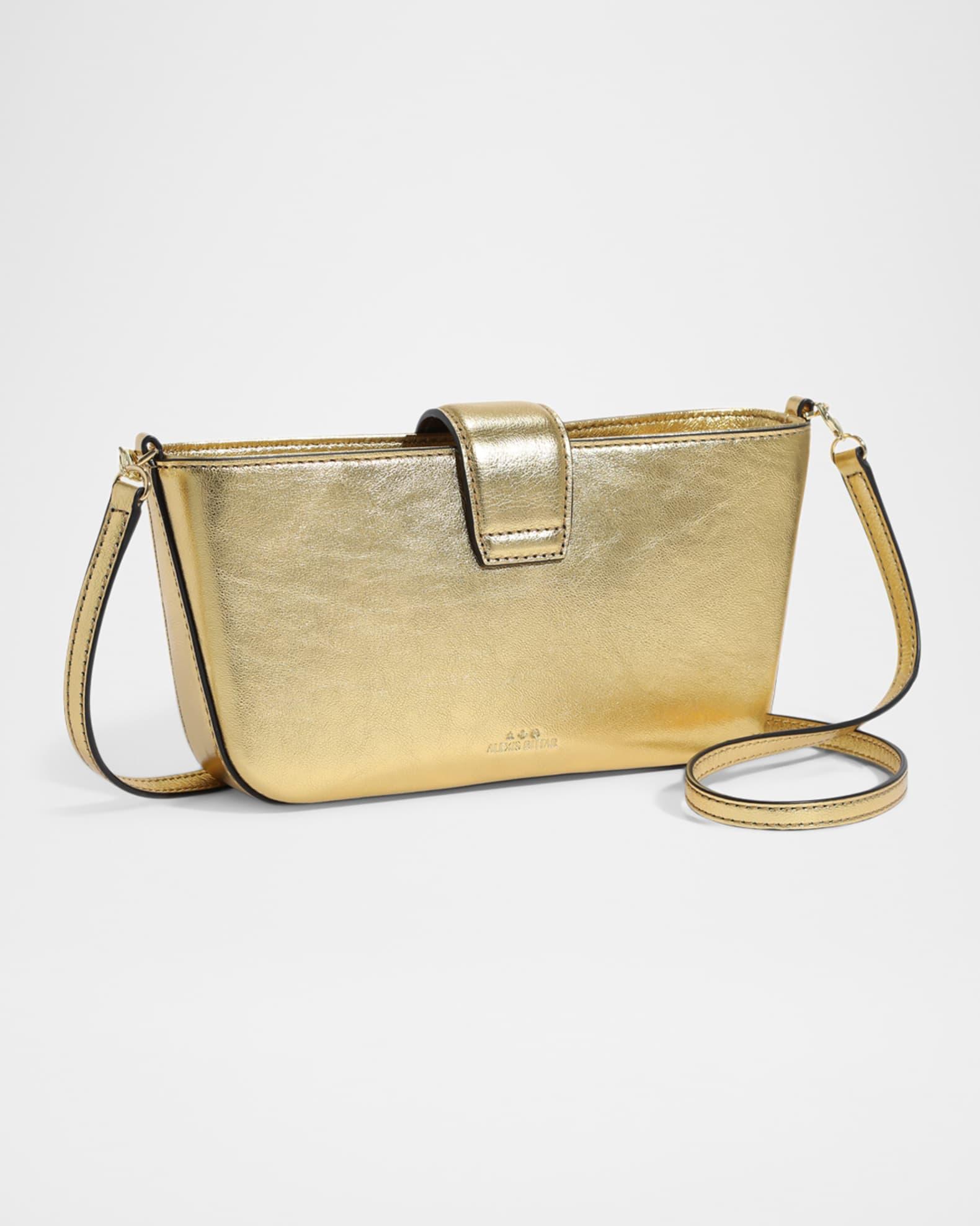 The Crumple Metallic Leather Crossbody Bag  Product Image