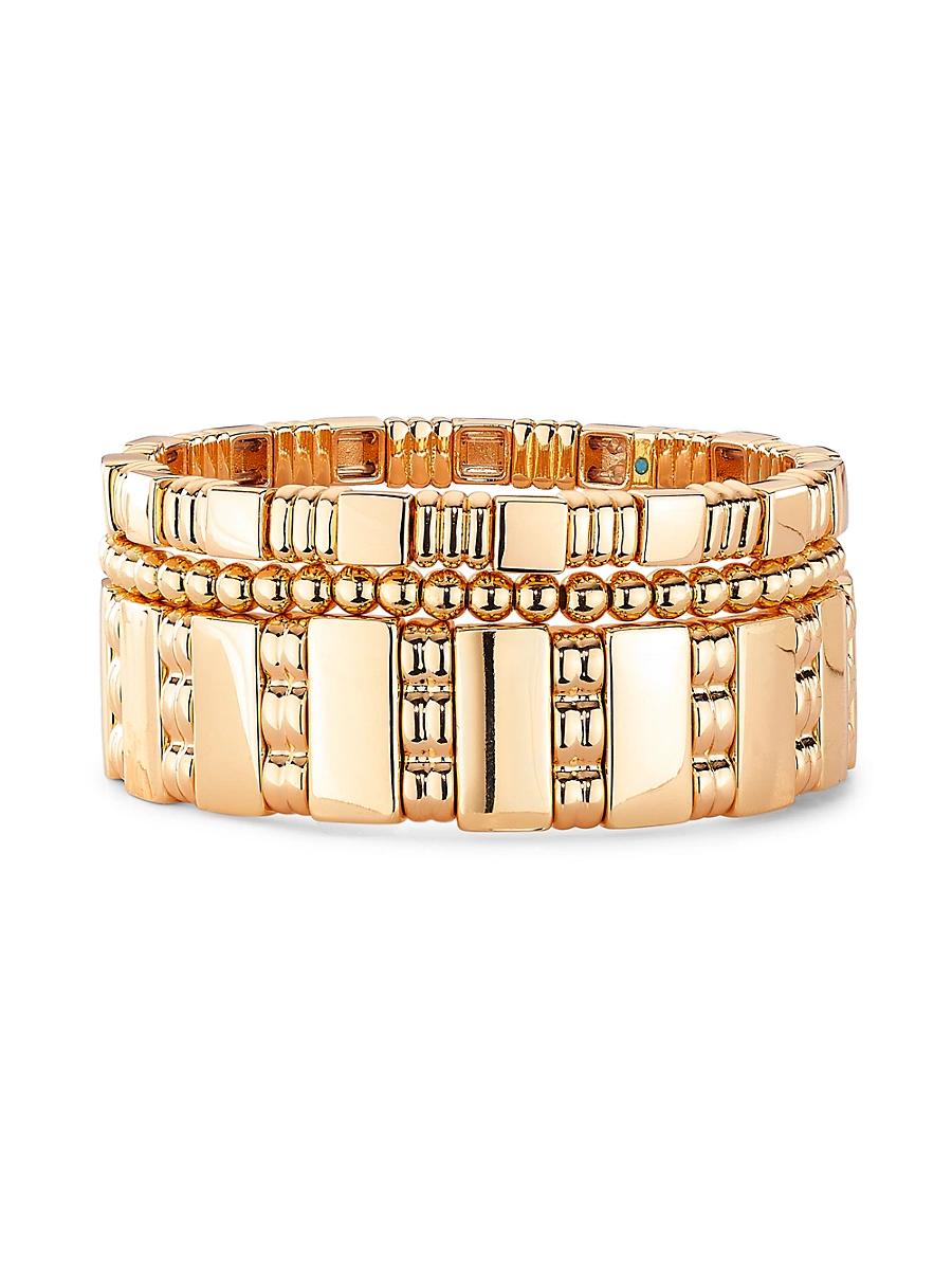 Womens Golden Rule Set Of 3 Goldtone Stretch Bracelets Product Image