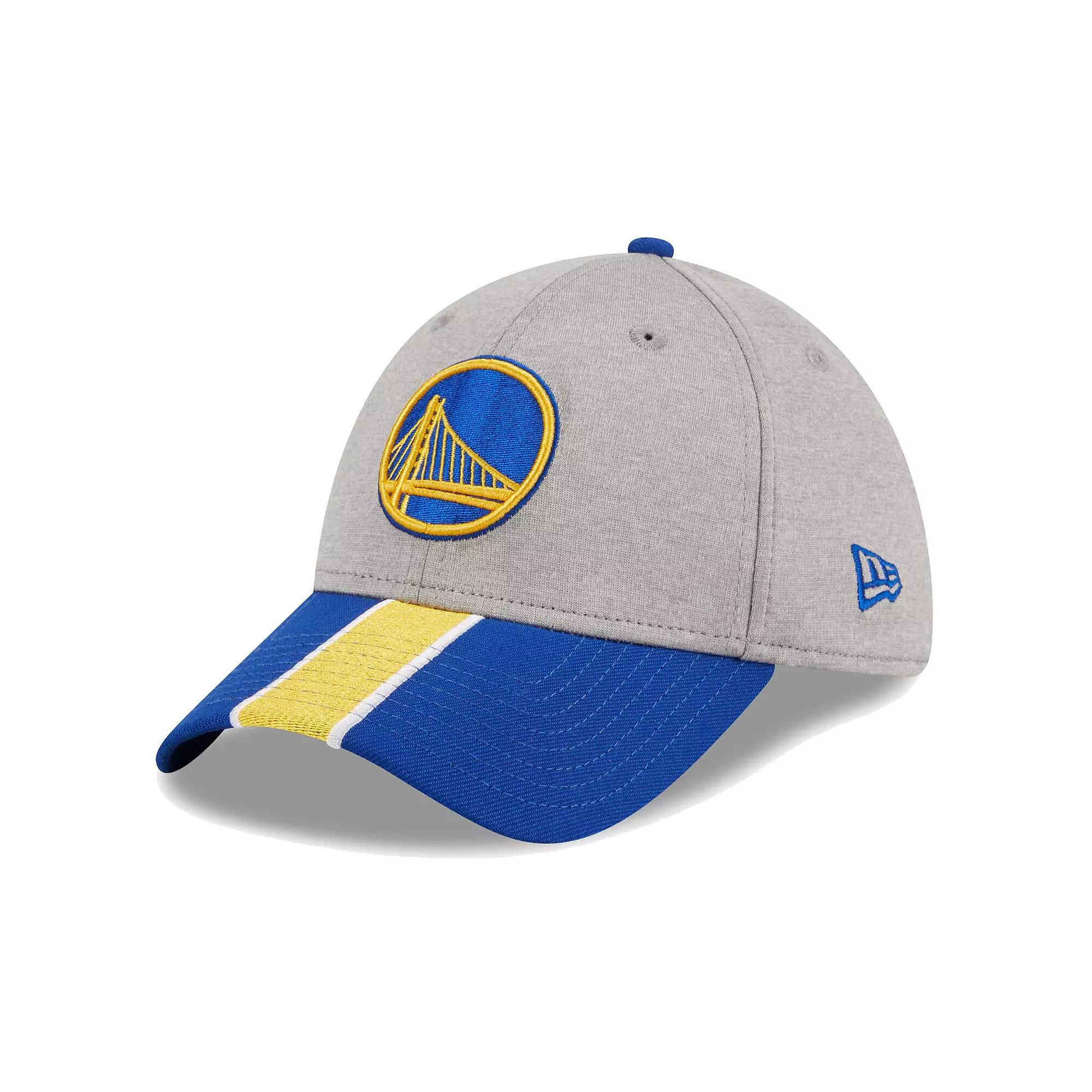 Men's New Era Gray/Royal Golden State Warriors Striped 39THIRTY Flex Hat, Size: Large/XL, Grey Product Image