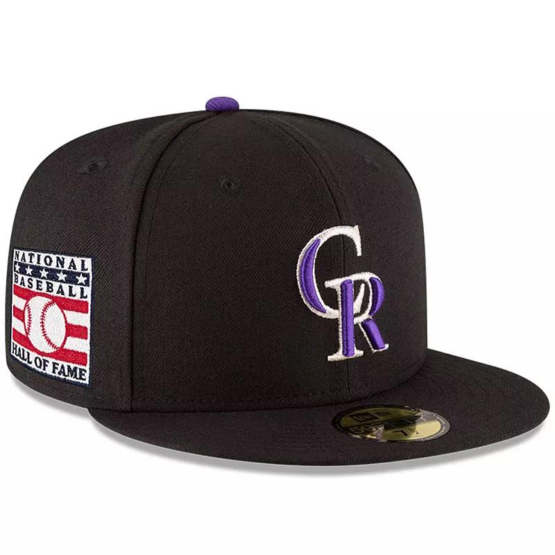 Men's New Era Black Colorado Rockies National Baseball Hall of Fame 59FIFTY Fitted Hat, Size: 7 5/8 Product Image