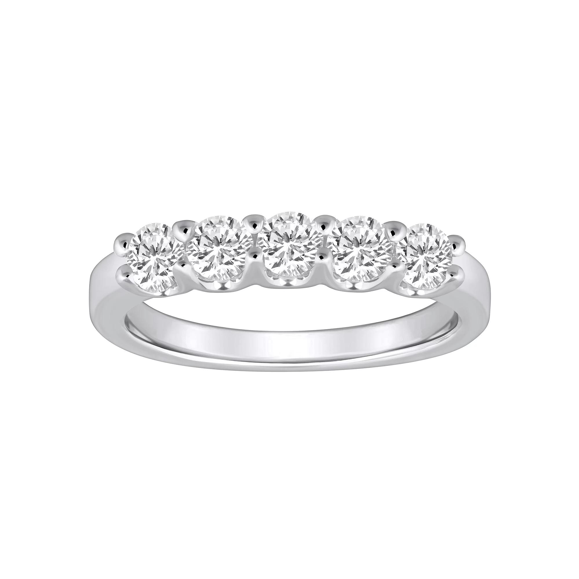 Alyson Layne 14k Gold 1 Carat T.W. Diamond 5-Stone Wedding Ring, Women's, Size: 10, White Product Image