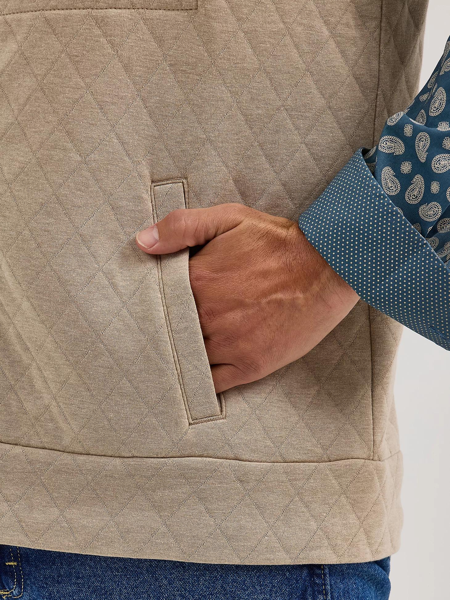 Men's George Strait Zip Front Solid Knit Vest in Tan Product Image