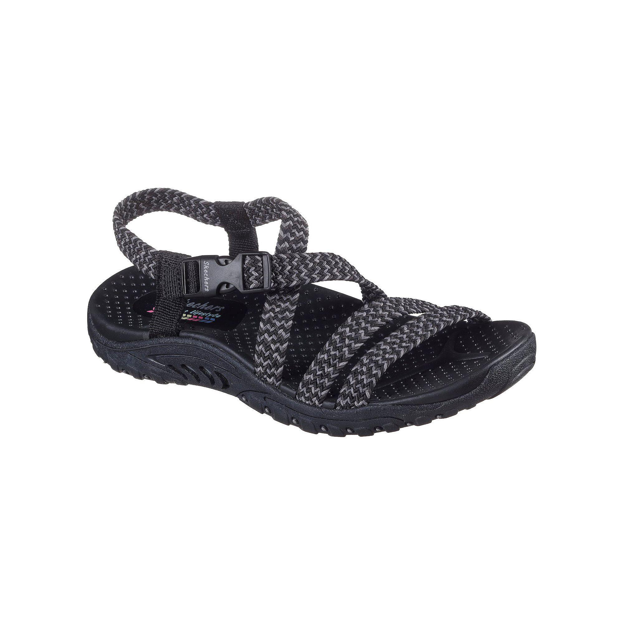 Skechers Reggae Adore You Women's Strappy Sandals, Size: 9, Black Gray Product Image