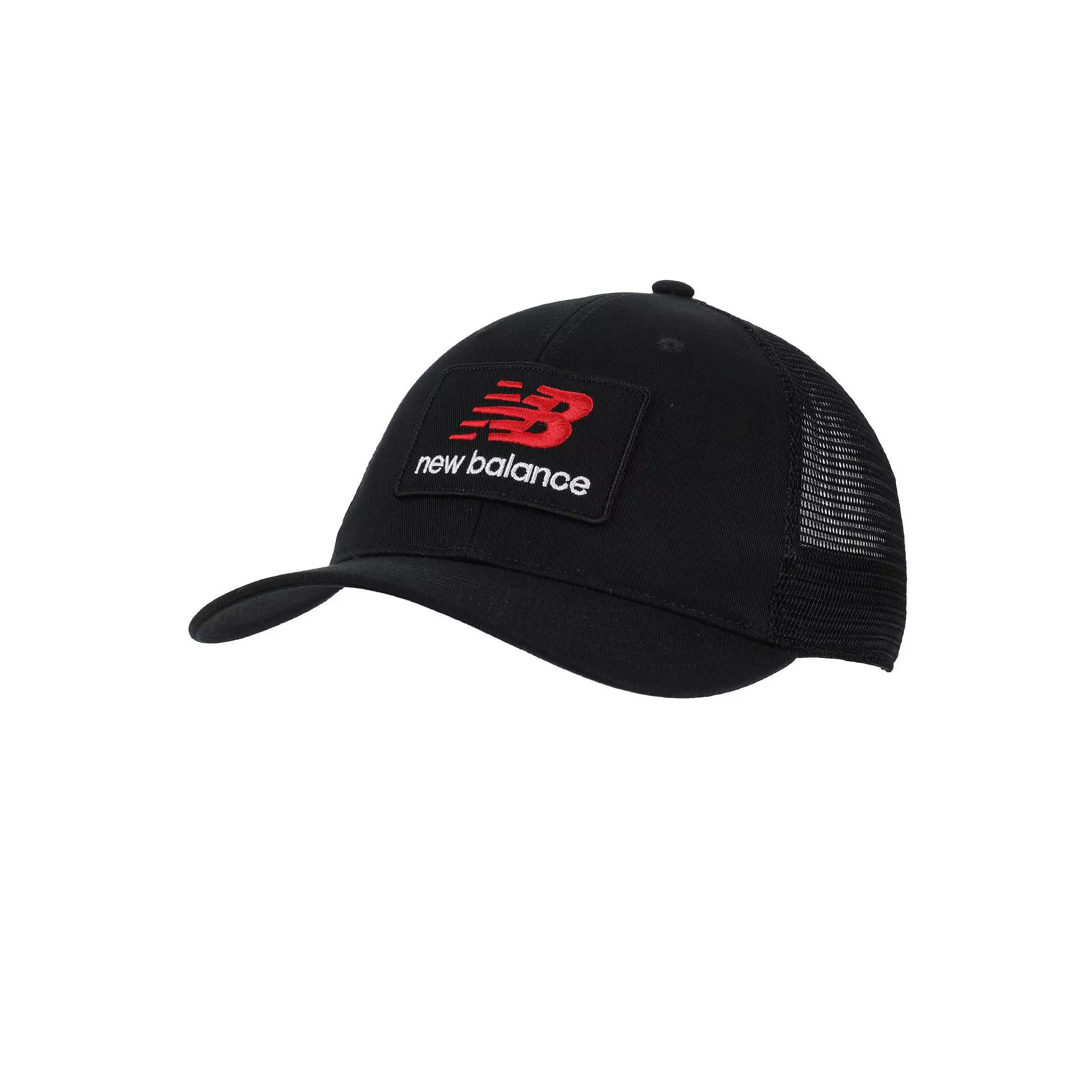 Men's New Balance Patch Logo Trucker Hat, Black Product Image