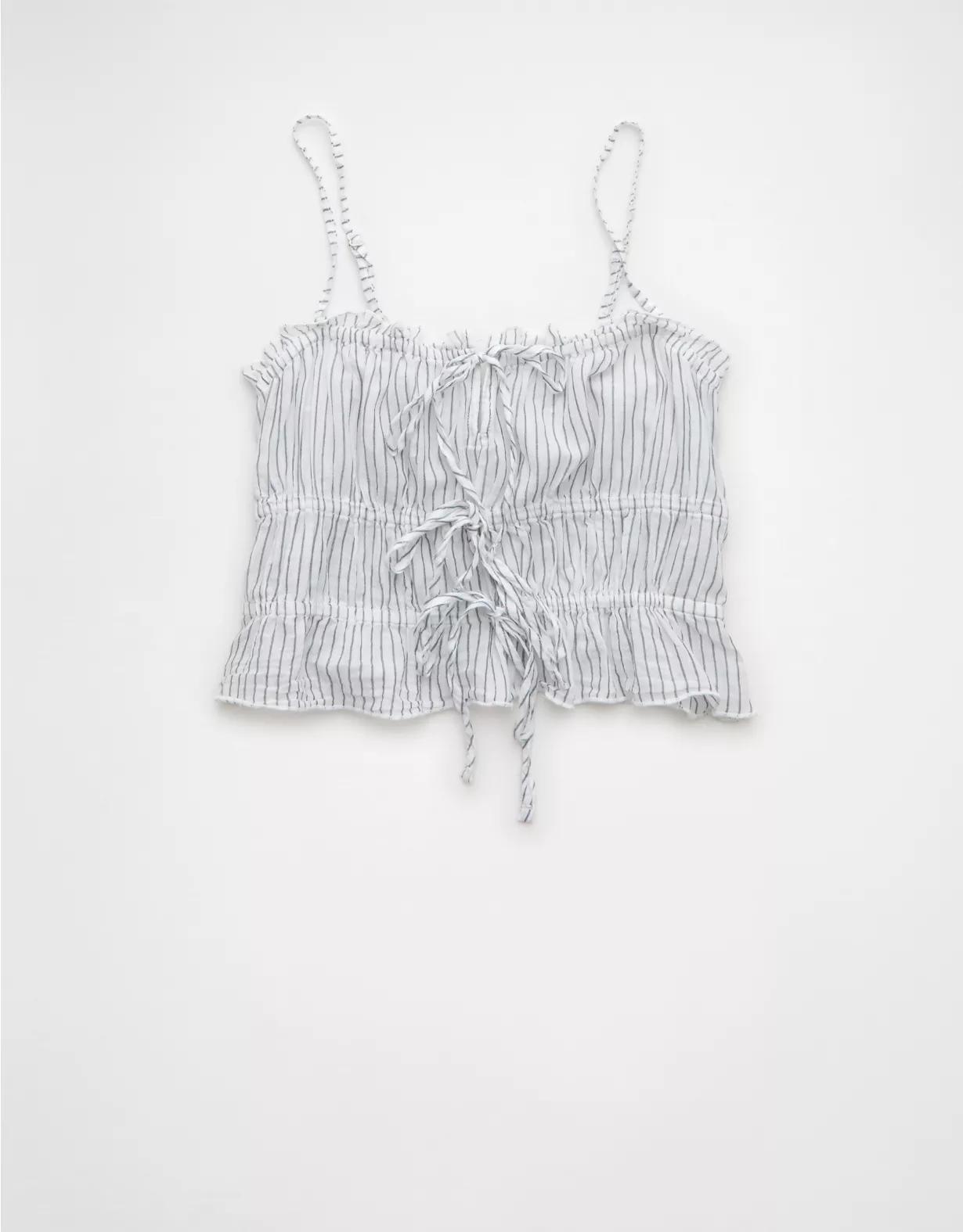 AE Tiered Ruched Tank Top Product Image