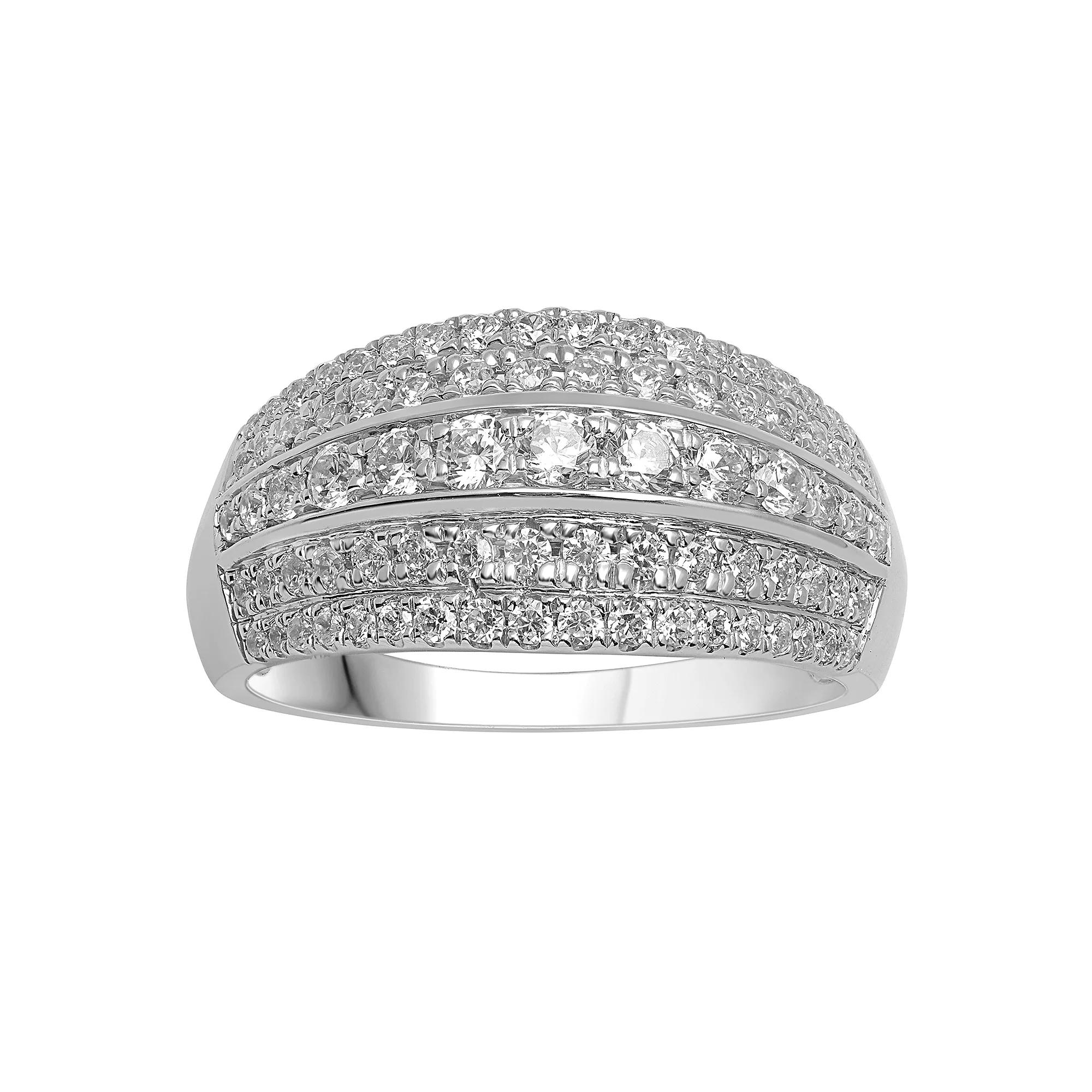 Platinum 1 Carat T.W. Diamond 5-Row Anniversary Ring, Women's, Size: 6, White Product Image