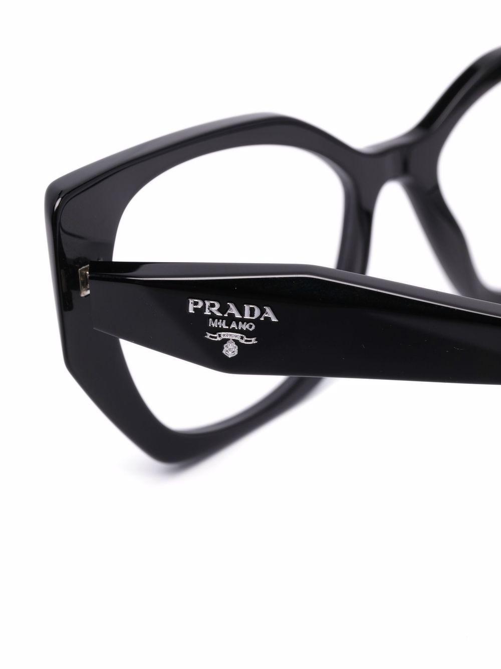 cat eye-frame logo-embossed glasses Product Image