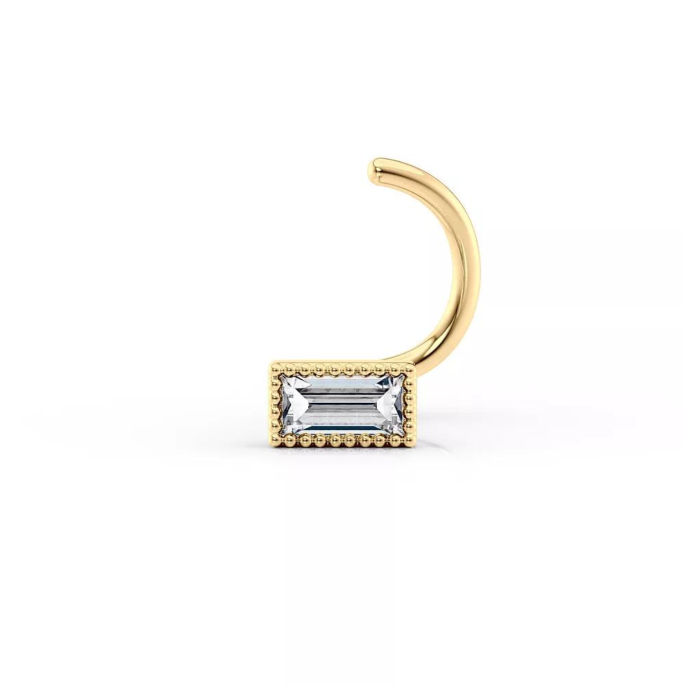 Lila Moon 14k Gold Cubic Zirconia Curved Nose Stud, Women's Product Image