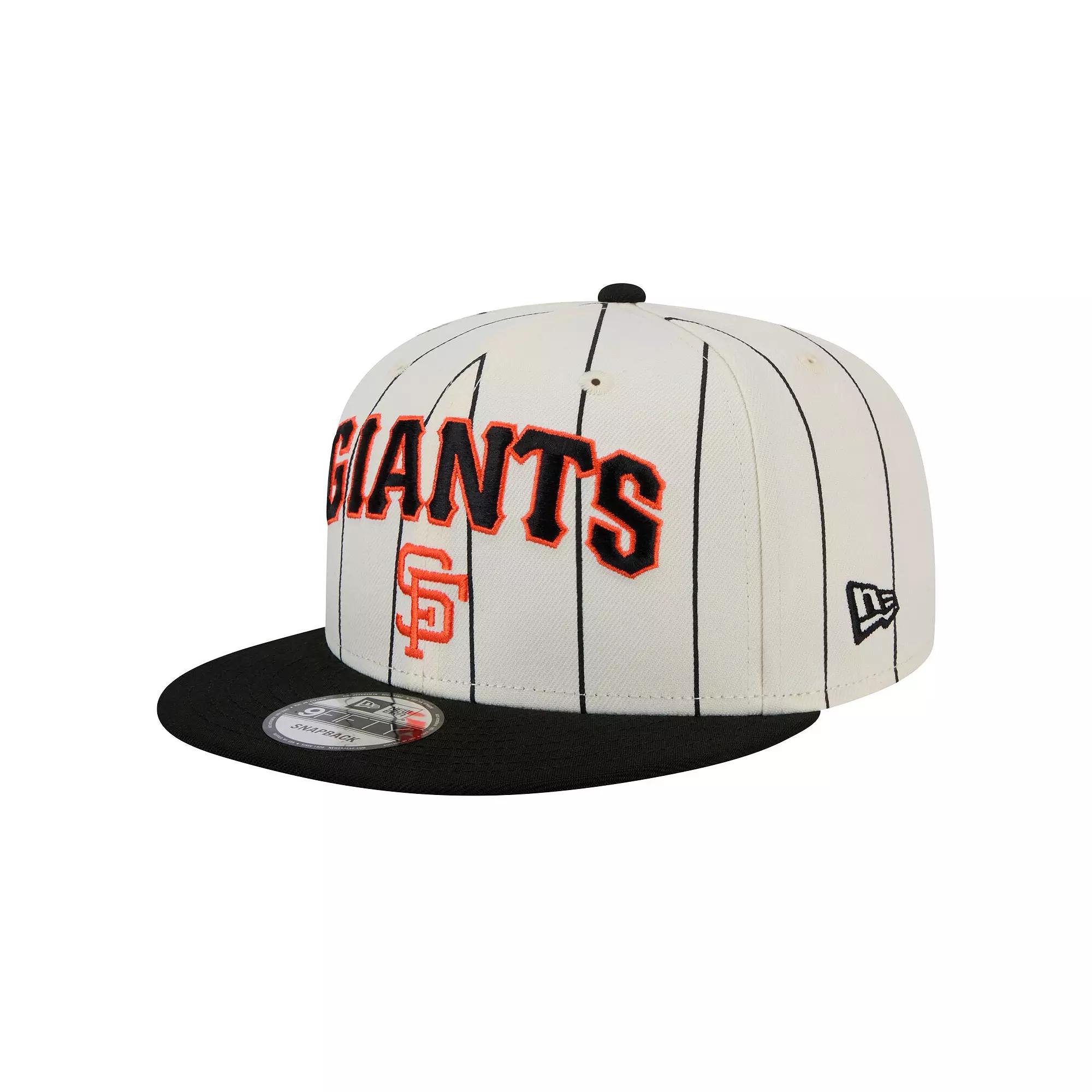 Men's New Era White San Francisco Giants Jersey Pinstripe 9FIFTY Snapback Hat, Beige Product Image