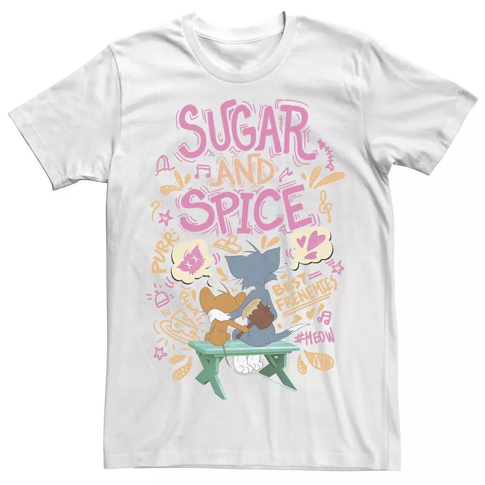 Men's Tom And Jerry Sugar And Spice Collage Portrait Tee,  Product Image