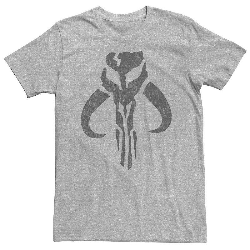 Men's Star Wars Mandalorian Skull Symbol Tee, Size: XL, Athletic Grey Product Image
