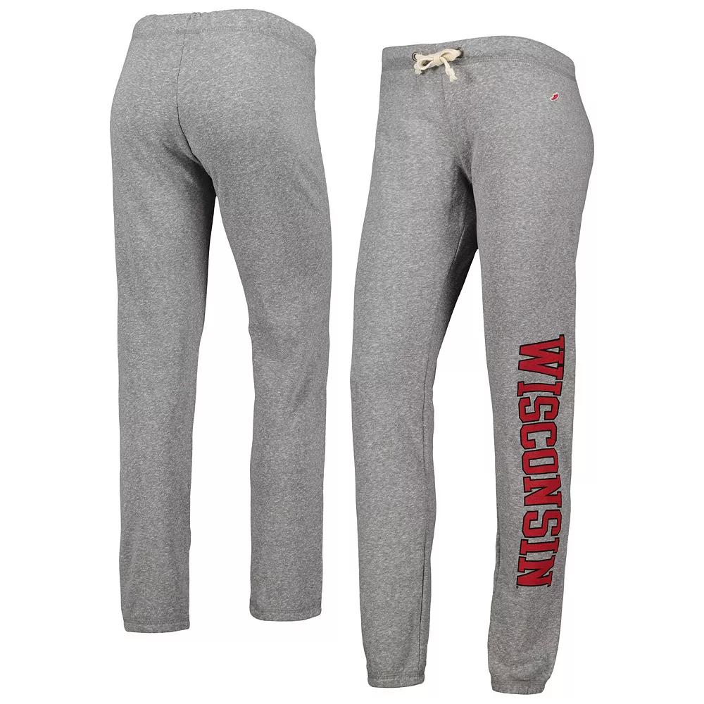 Women's League Collegiate Wear Heather Gray Wisconsin Badgers Victory Springs Tri-Blend Jogger Pants,  Product Image