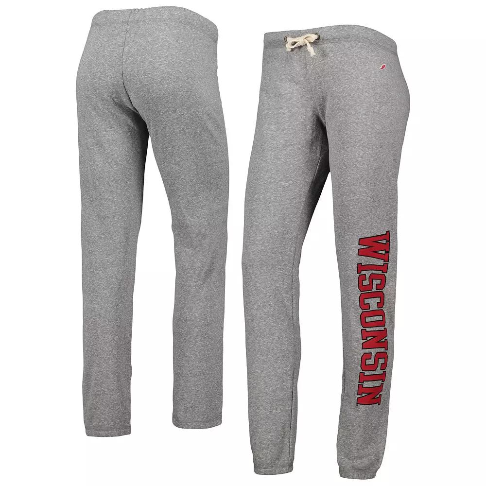 Women's League Collegiate Wear Heather Gray Wisconsin Badgers Victory Springs Tri-Blend Jogger Pants,  Product Image