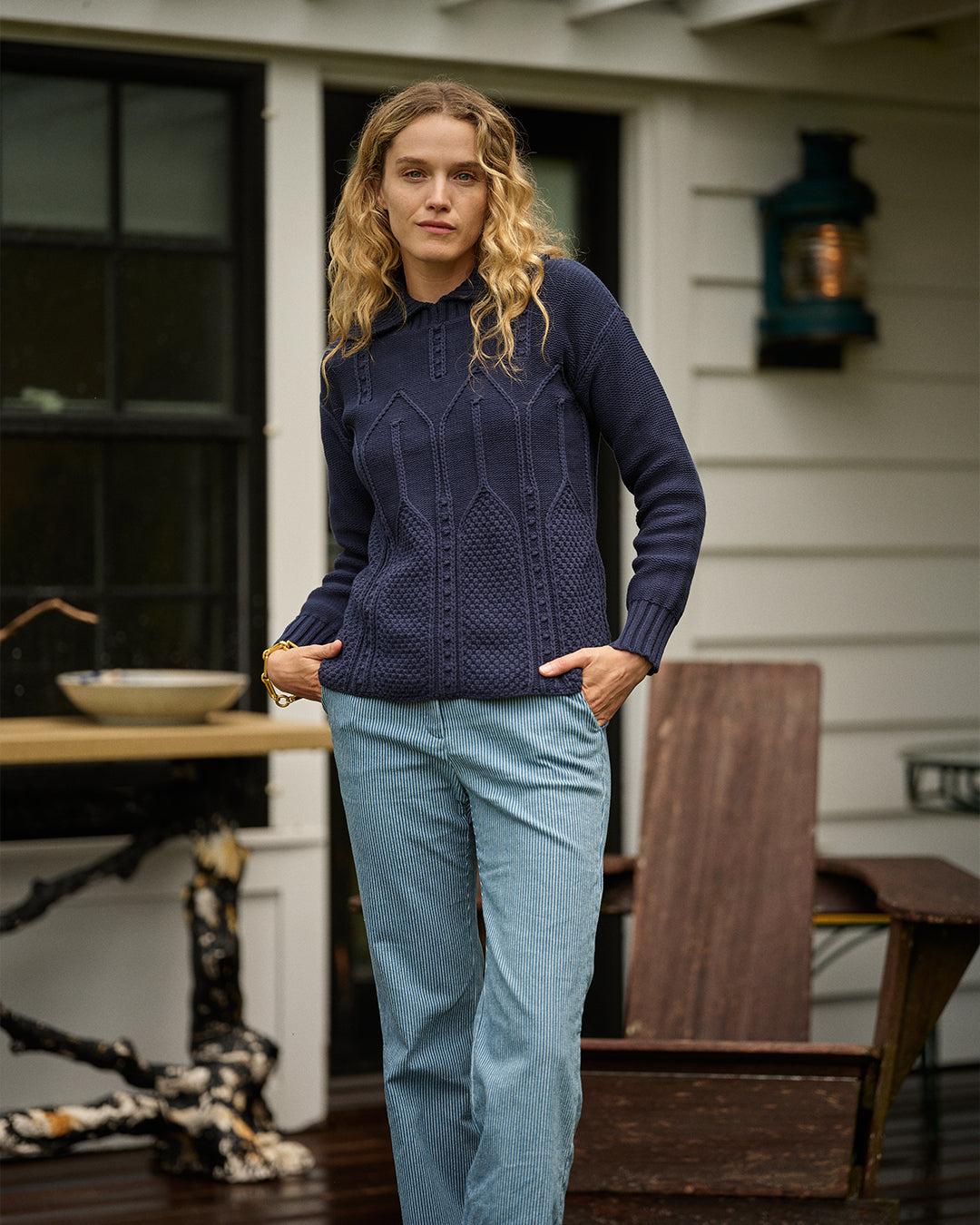 Shoreline Sweater in Navy Product Image