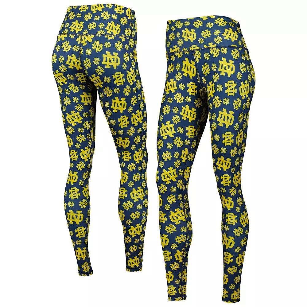 Women's ZooZatz Navy Notre Dame Fighting Irish Team Stacked Mascot Leggings, Size: XS, Blue Product Image
