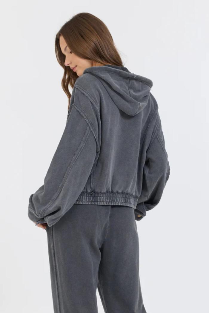 Garment Dyed Zip Up Hoodie Product Image