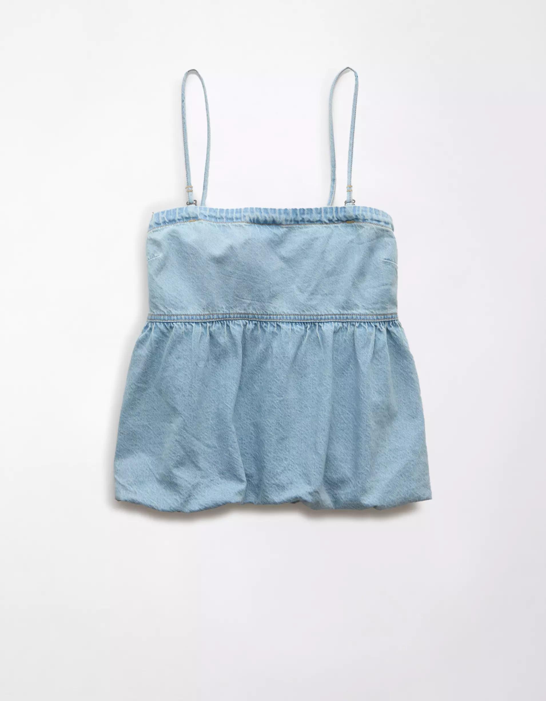 AE Denim Bubble Tube Top Product Image