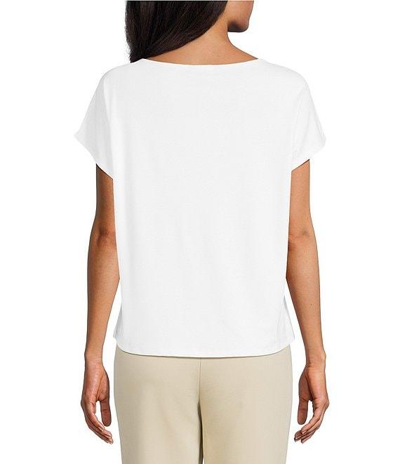 Investments Petite Size Cap Sleeve Boat Neck Rory Knit Tee Product Image