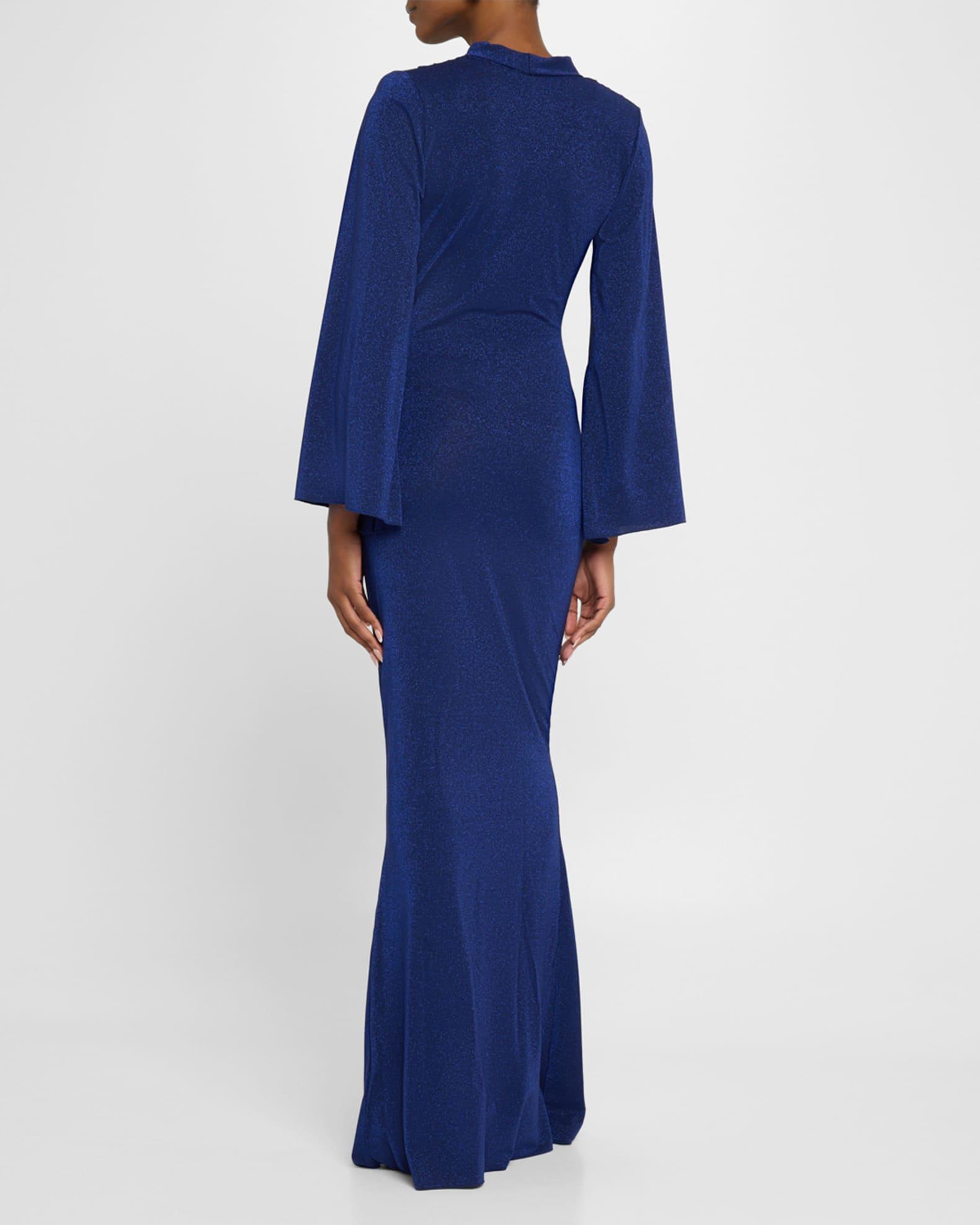 Stena Shimmer Draped Column Gown Product Image