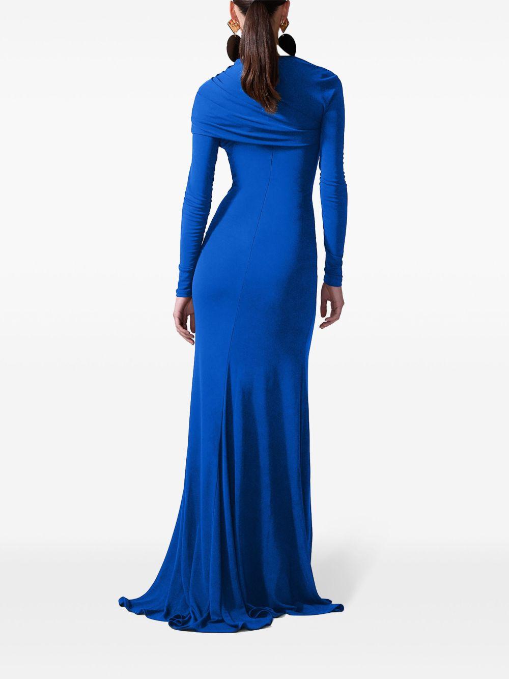 long-sleeve draped gown Product Image
