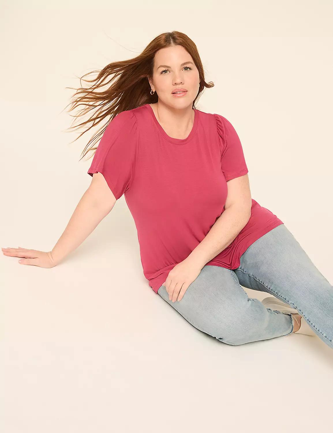 DreamFeel Short-Sleeve Crew-Neck Top Product Image