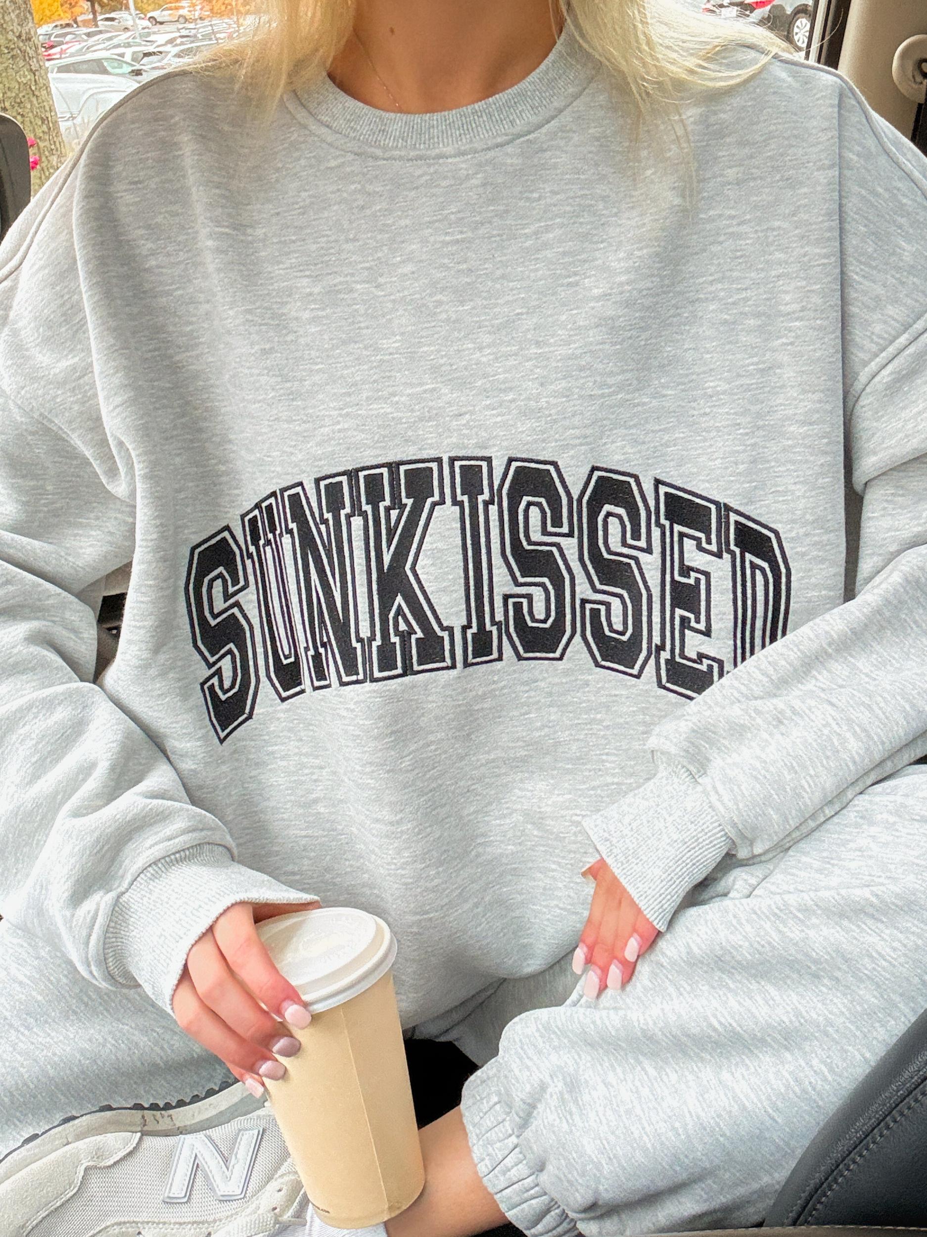 Afternoon Grey Sunkissed Varsity Embroider Sweatshirt Product Image