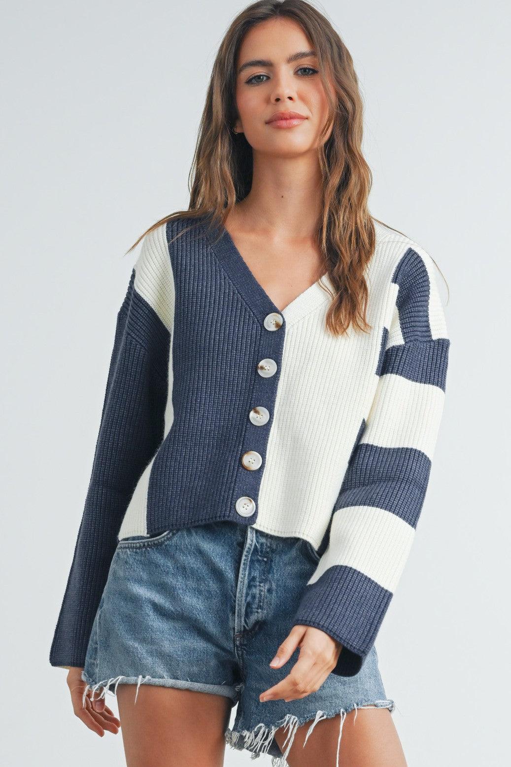 Color Block Cardigan Product Image
