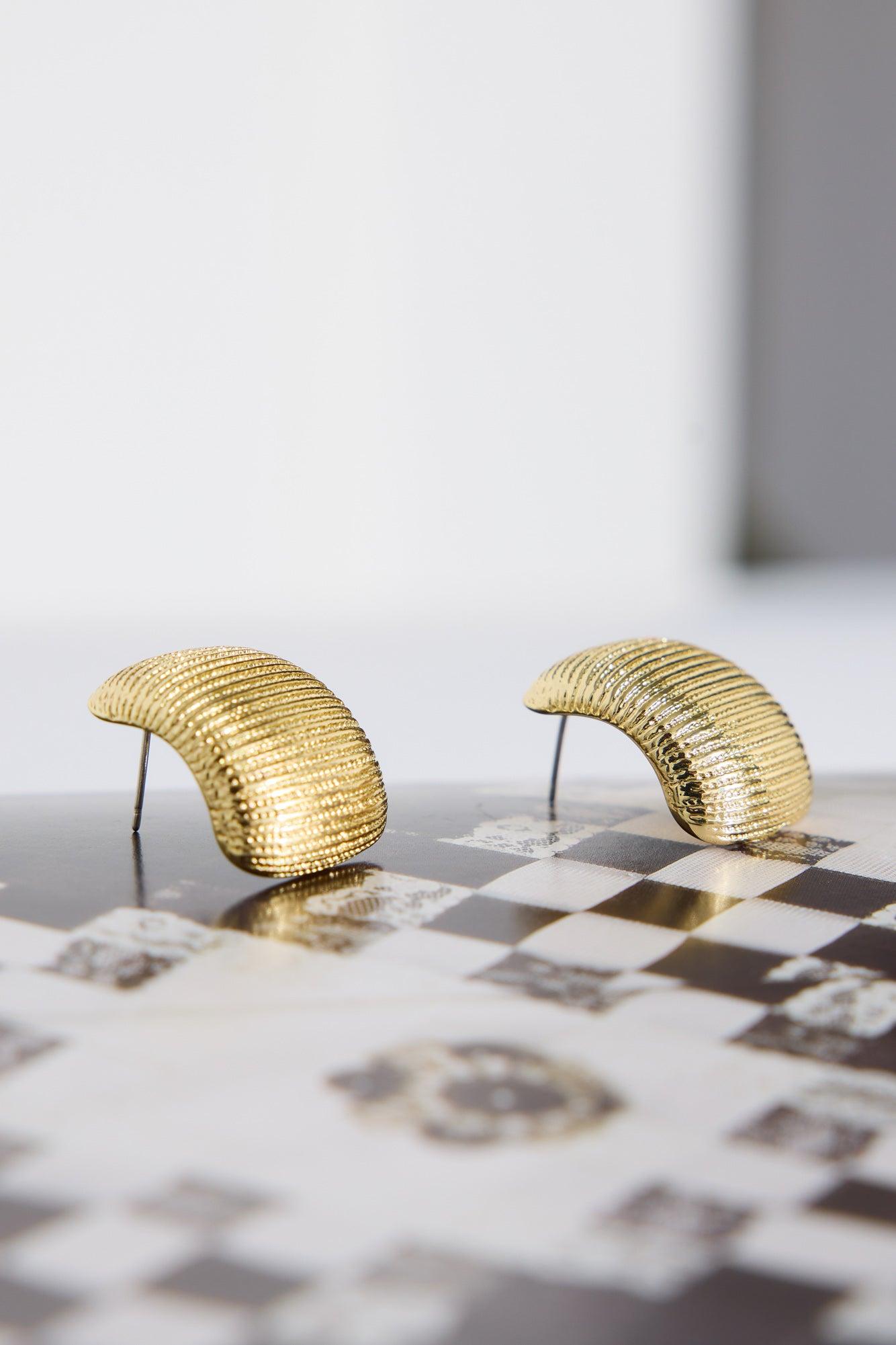 18k Gold Plated Classy Wardrobe Earrings Gold Product Image