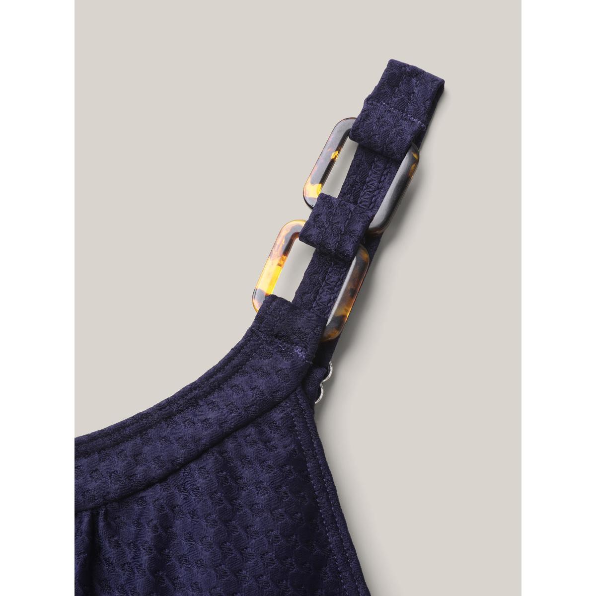 Plus Size Scoop Neck Pockets One-Piece Swimsuit Women's Swimwear Indigo Resort Gathered Curve Bathing Suits High stretch One Pieces BloomChic 18-20/2X Product Image