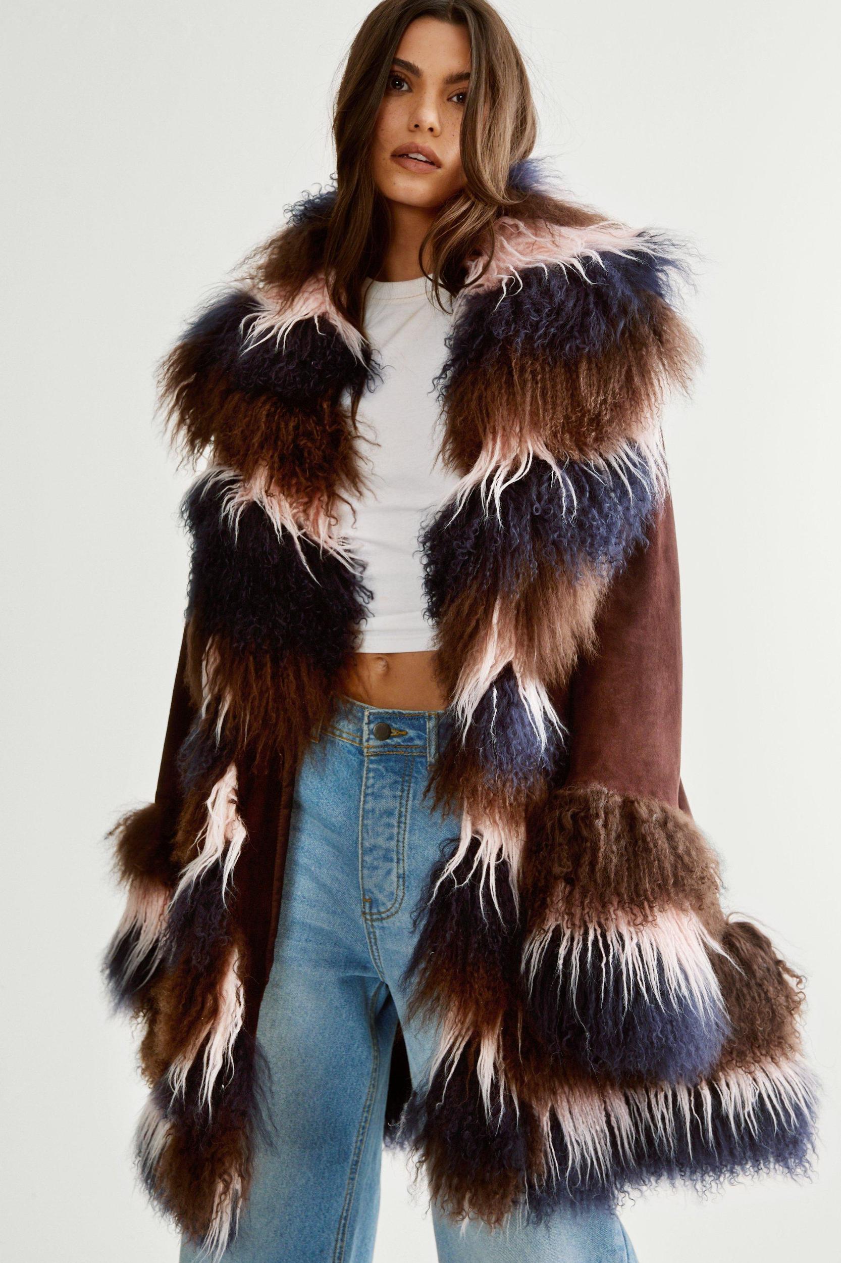 Premium Real Suede And Shearling Coat Product Image