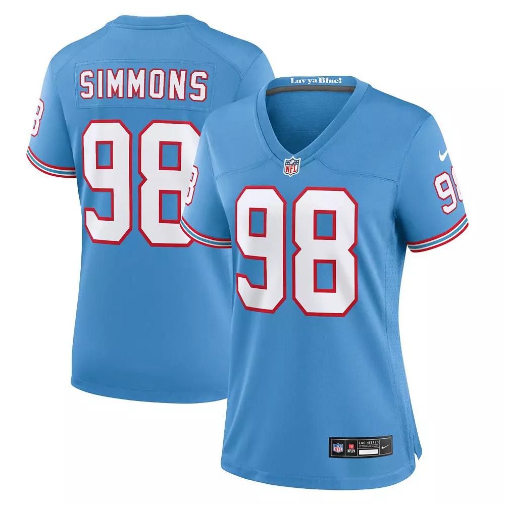 Women's Nike Jeffery Simmons Light Blue Tennessee Titans Player Jersey, Size: Large Product Image