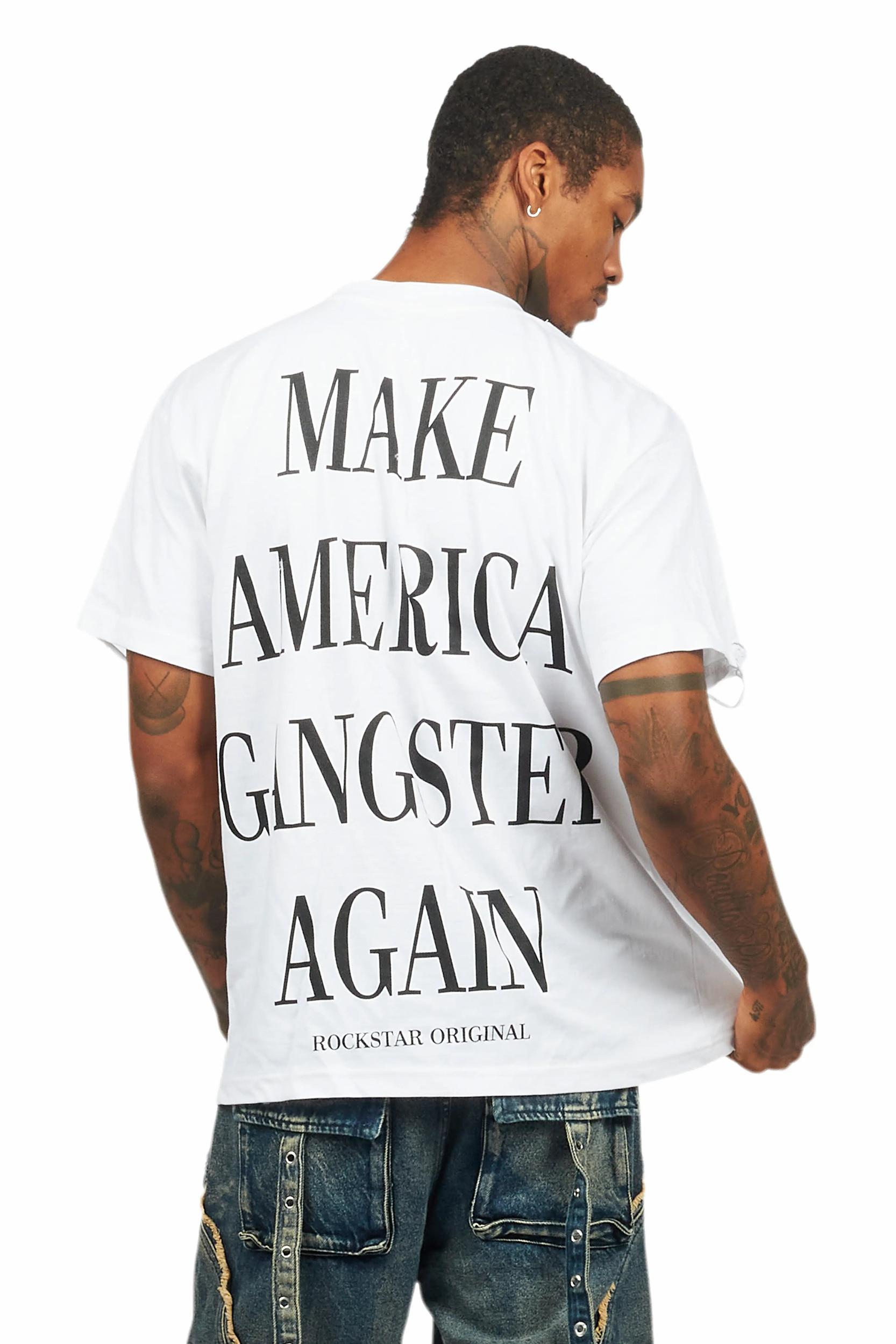 Drako White Oversized Graphic T-Shirt Male Product Image