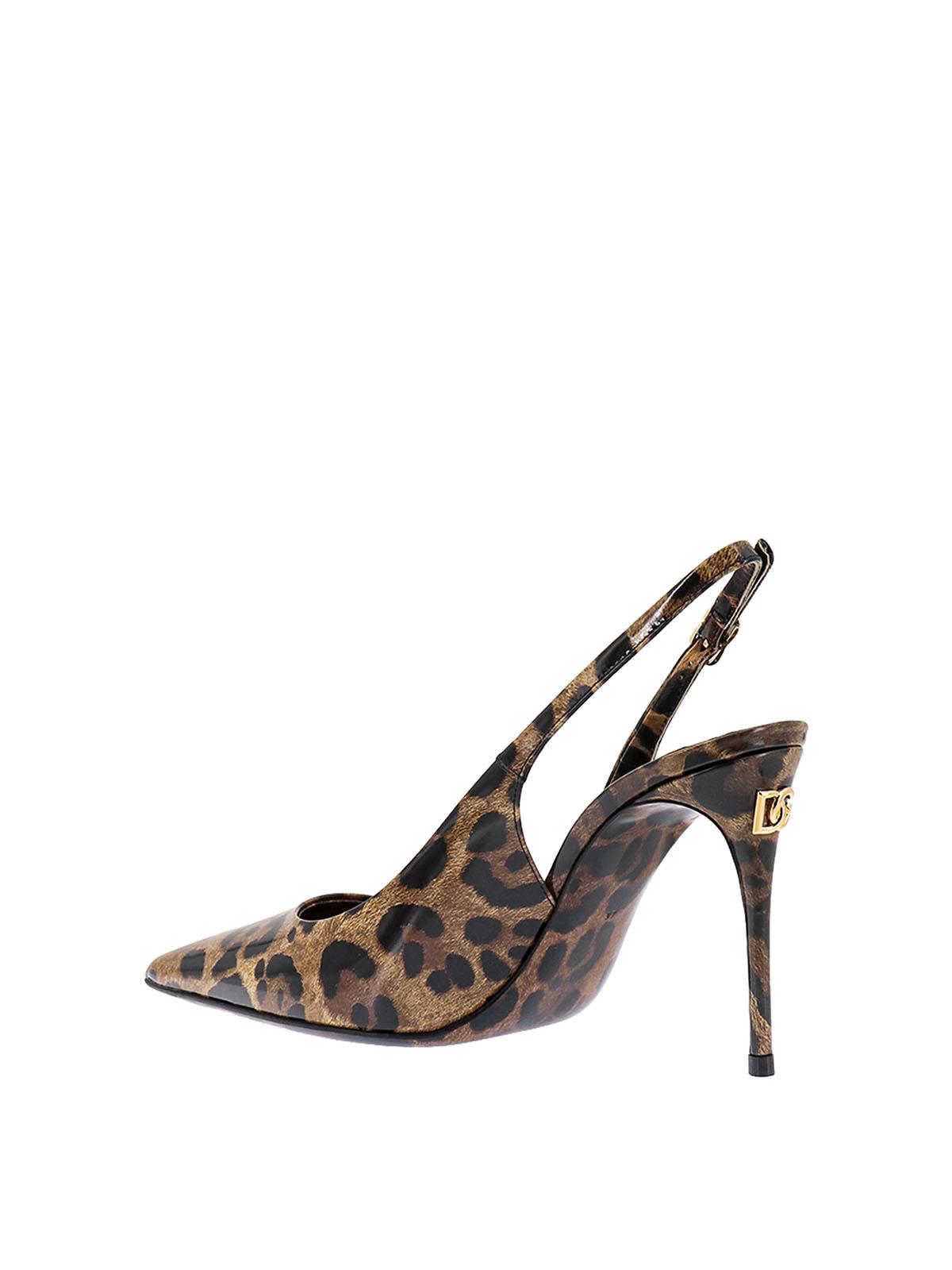 DOLCE & GABBANA Luxurious Leopard Printed Slingback Pumps For Women In Lavender Product Image