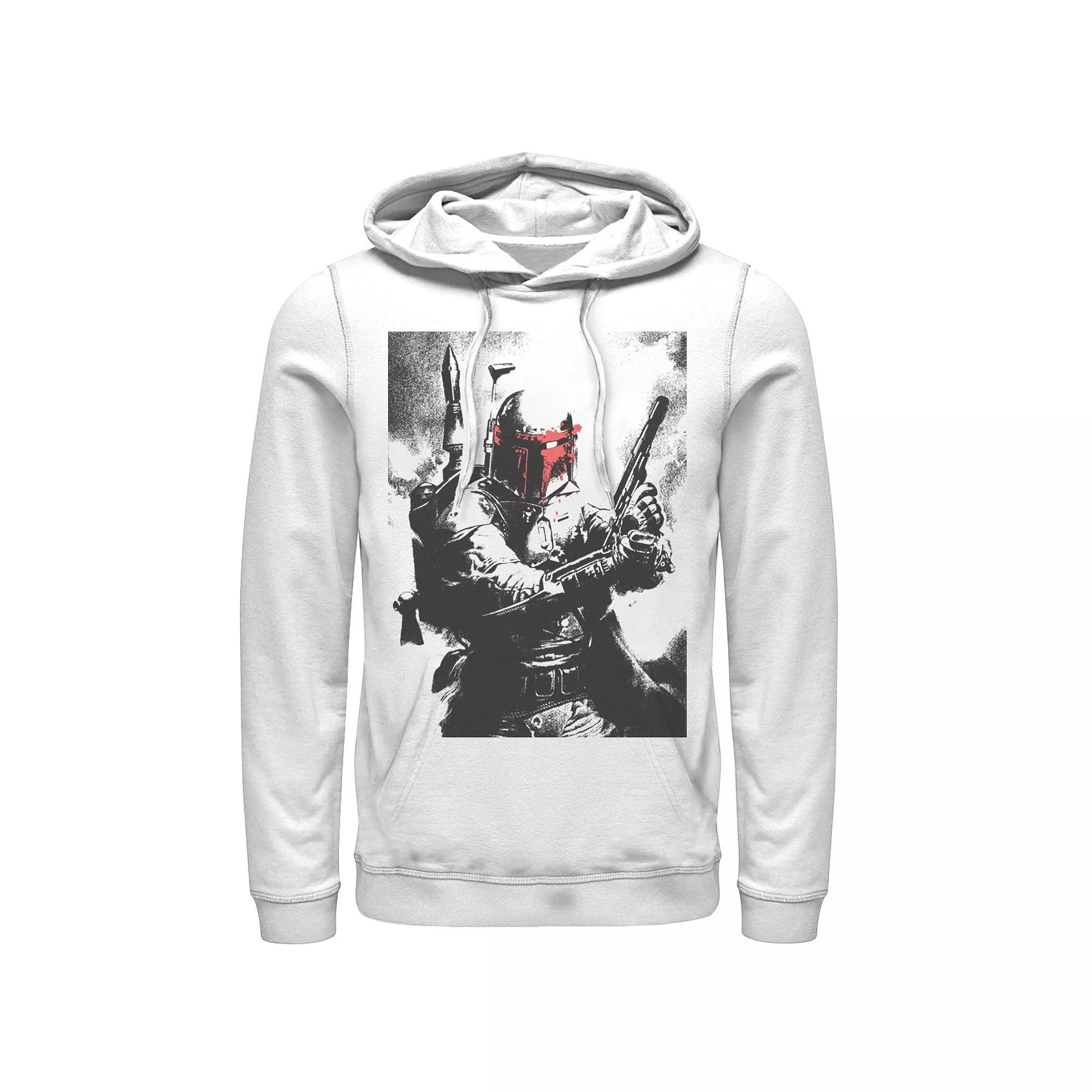 Men's Star Wars Boba Fett Faded Action Portrait Poster Hoodie,  Product Image