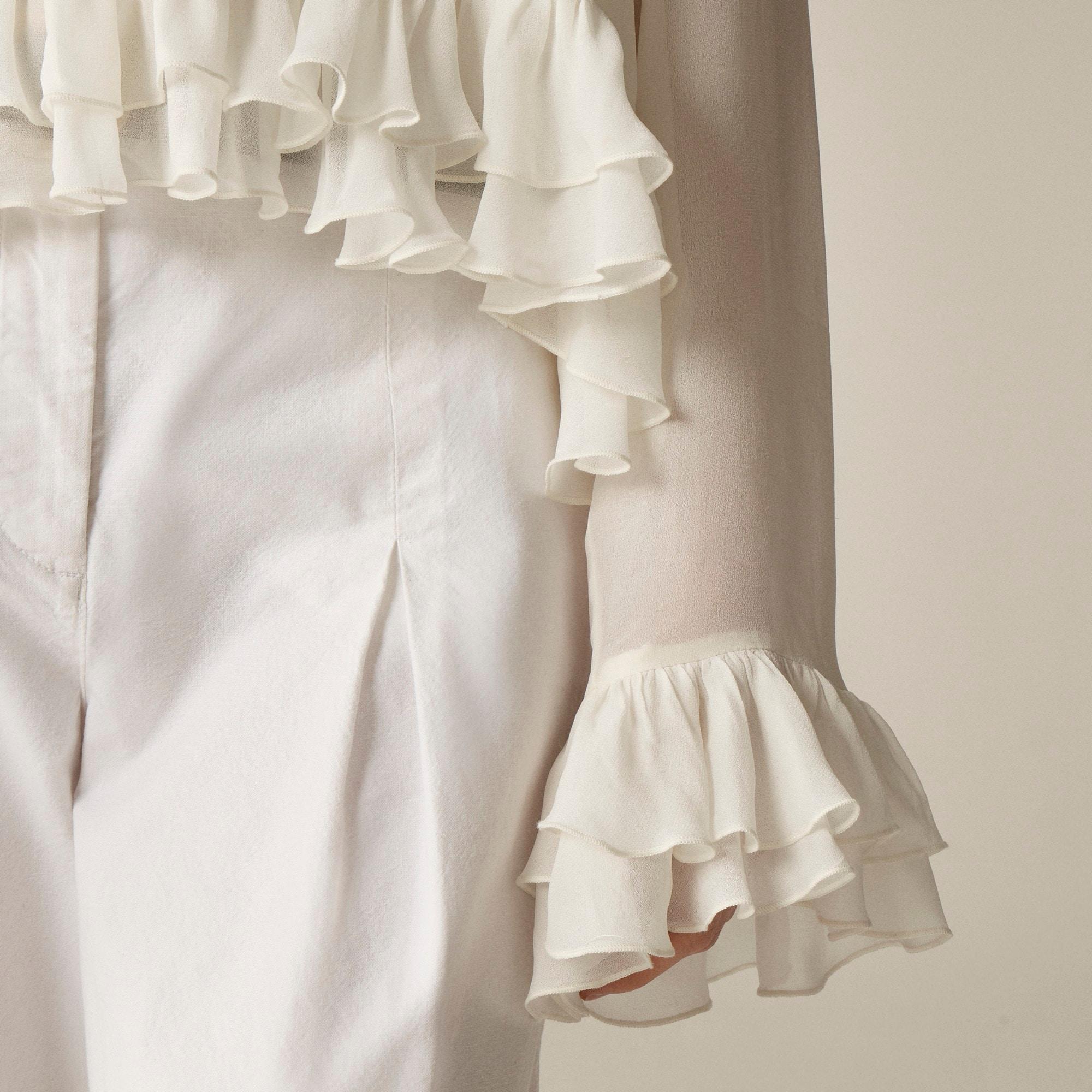 Collection ruffle top in viscose chiffon Product Image