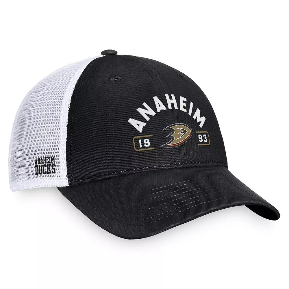Men's Fanatics Black/White Anaheim Ducks Free Kick Trucker Adjustable Hat, Dks Black Product Image